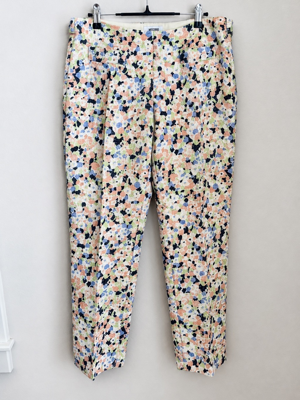 Moschino Vintage Tweed Cropped Multicolor Floral Print Pants